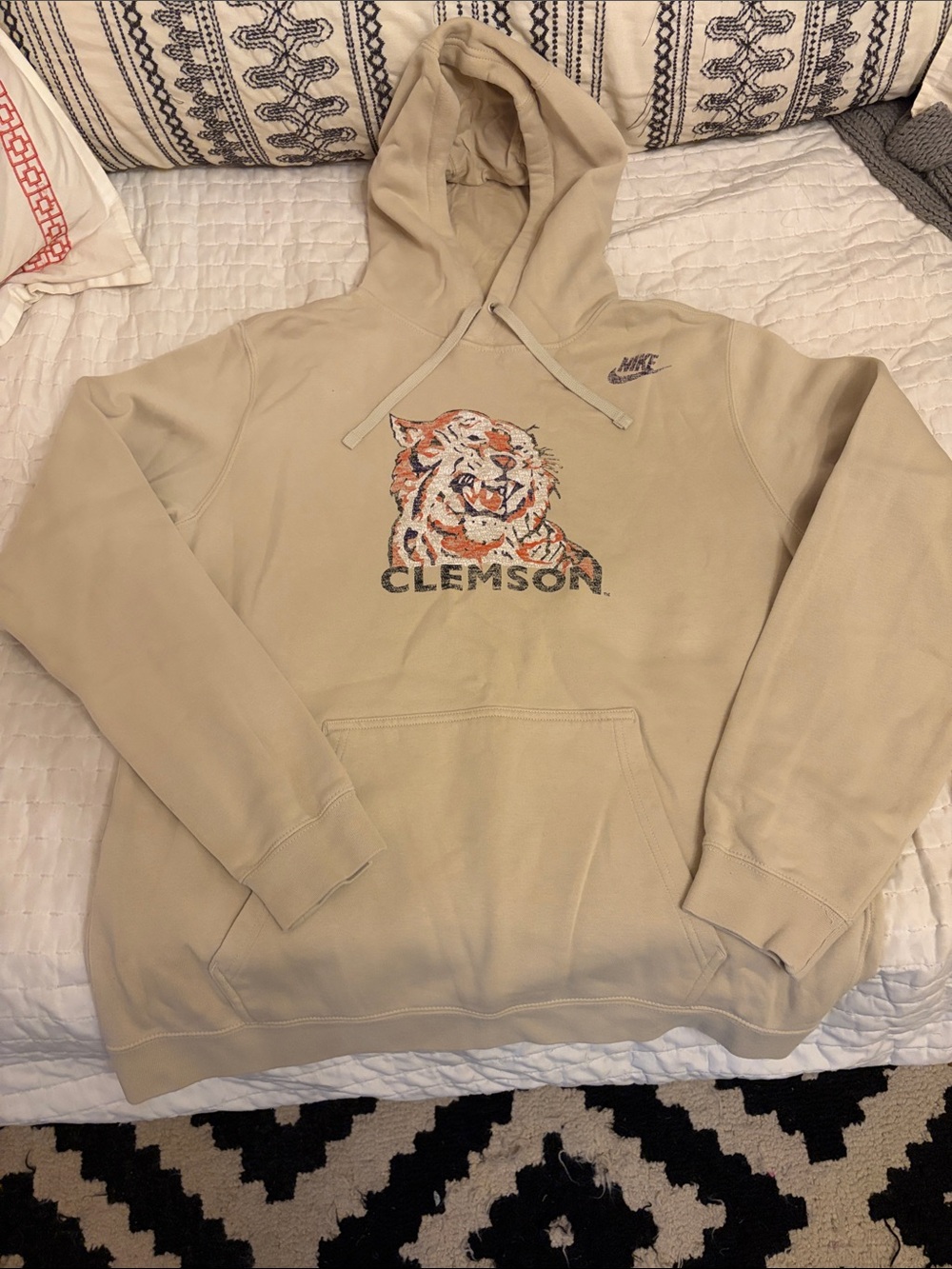Nike Clemson Retro Beige Hoodie size Medium.